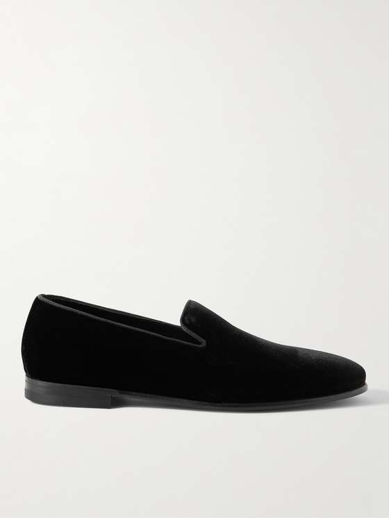 Black Velvet Minimal Loafers