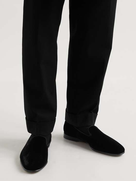 Black Velvet Minimal Loafers