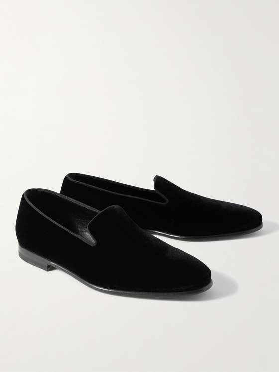 Black Velvet Minimal Loafers