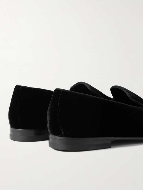 Black Velvet Minimal Loafers